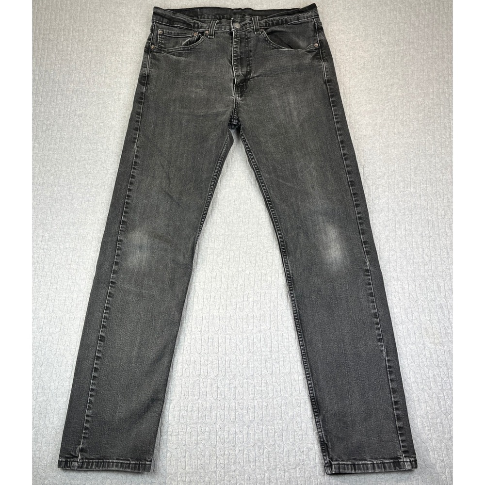 Levis 505 Regular‎ Fit Black Jeans Mens W34 L34 (33X31) straight leg medium wash